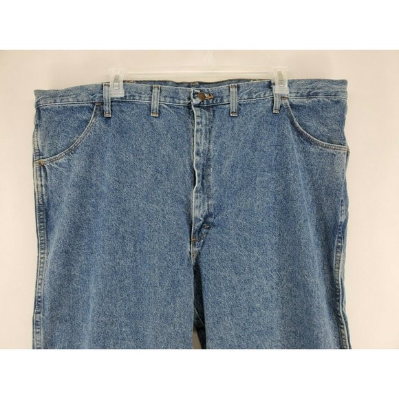 Rustler Jeans Mens Sz 48x30 Regular Straight Heavy Weight Light Wash - Picture 2 of 6